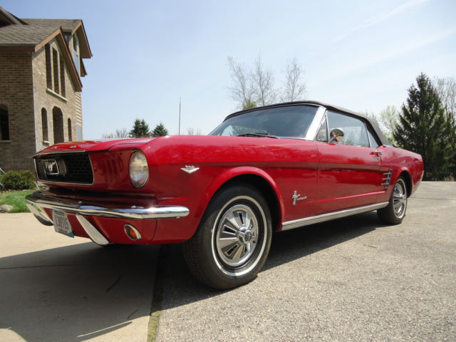 1966 Red Ford Mustang Convertible