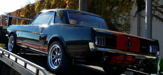 1966 Raven black with red Shelby gt 350 stripping Ford Mustang Coupe
