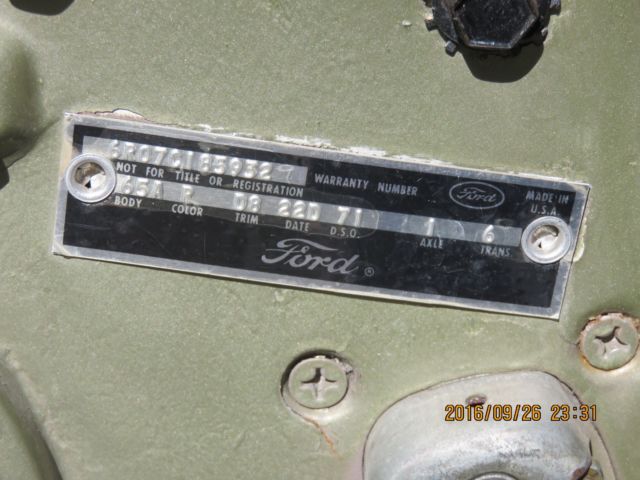 1966 Color code R Ivy Green Ford Mustang Coupe
