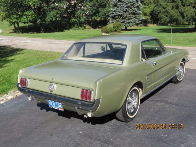 1966 Color code R Ivy Green Ford Mustang Coupe