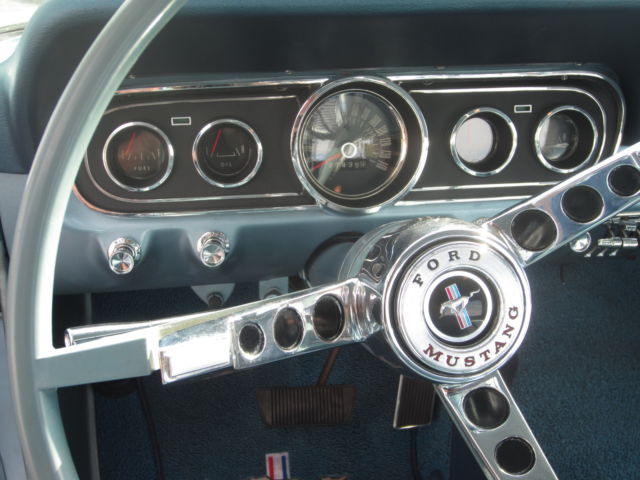 1966 blue / gray Ford Mustang Coupe