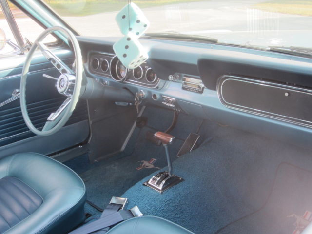 1966 blue / gray Ford Mustang Coupe
