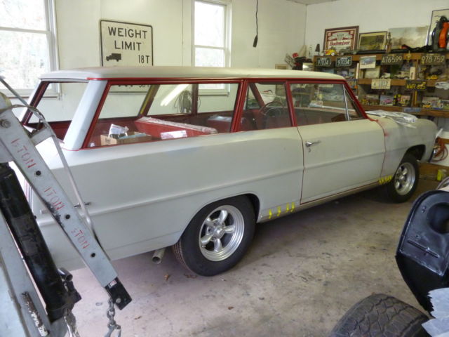 1966 Red Chevrolet Nova Wagon