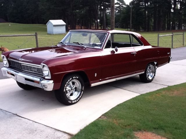 1966 Burgundy Chevrolet Nova Coupe