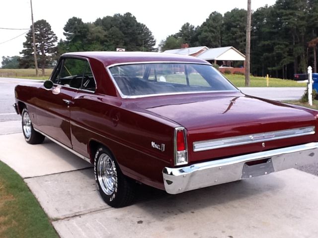 1966 Burgundy Chevrolet Nova Coupe