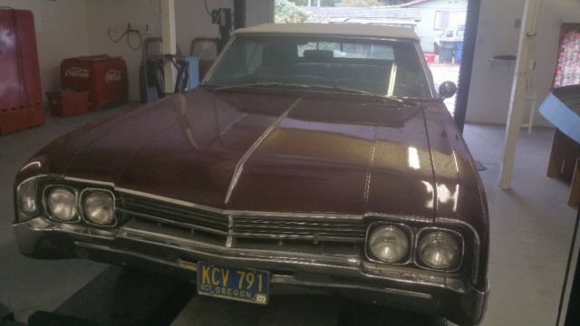 1966 Burgundy Oldsmobile Eighty-Eight Convertible
