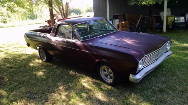 1966 Burgundy Ford Ranchero Standard Cab Pickup