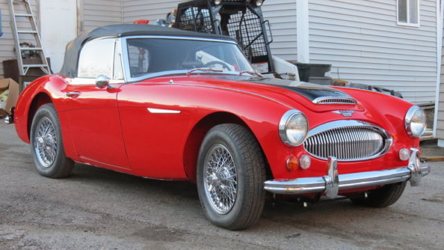 1966 Red Austin Healey 3000 Convertible