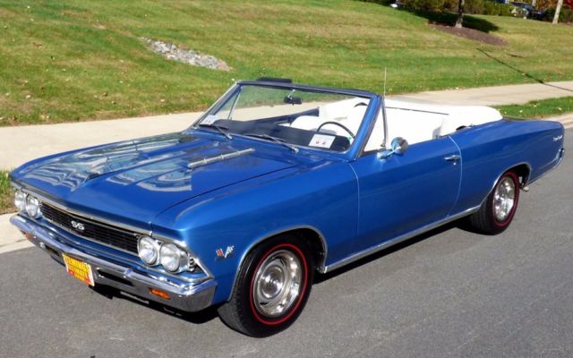 1966 Blue Chevrolet Chevelle Convertible