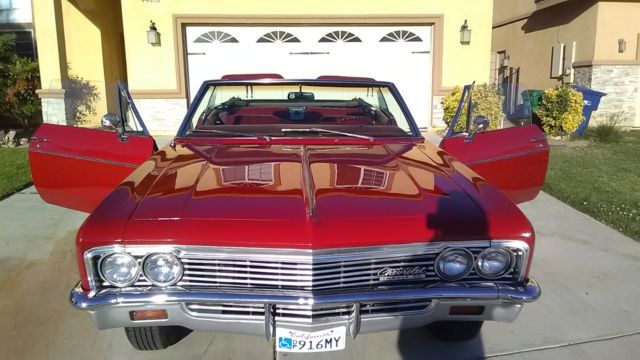 1966 Red Chevrolet Impala Convertible
