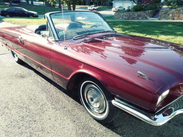 1966 Burgundy Ford Thunderbird Convertible