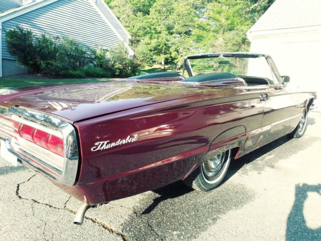 1966 Burgundy Ford Thunderbird Convertible