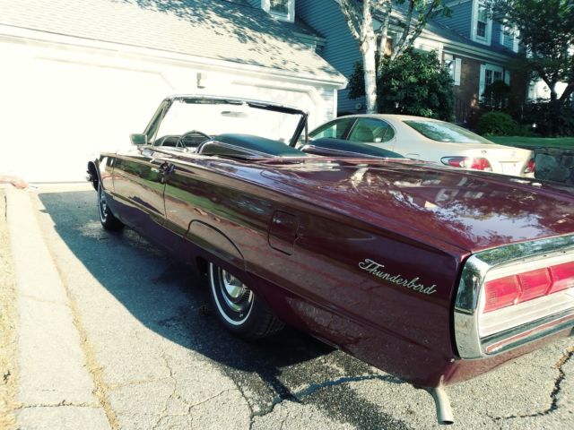 1966 Burgundy Ford Thunderbird Convertible