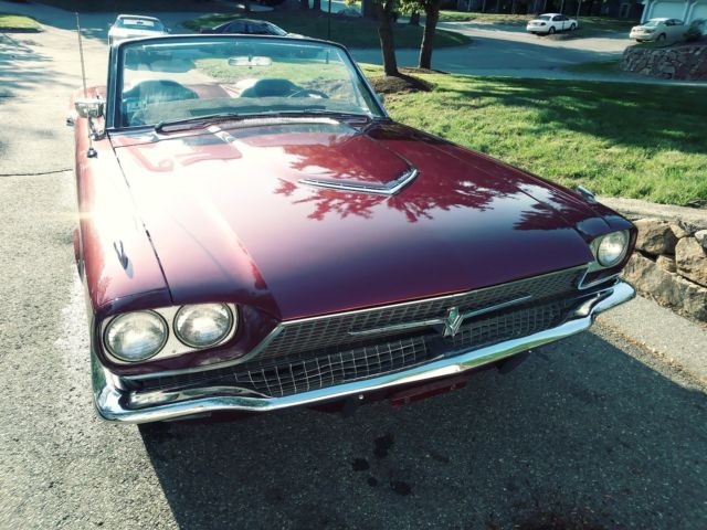 1966 Burgundy Ford Thunderbird Convertible