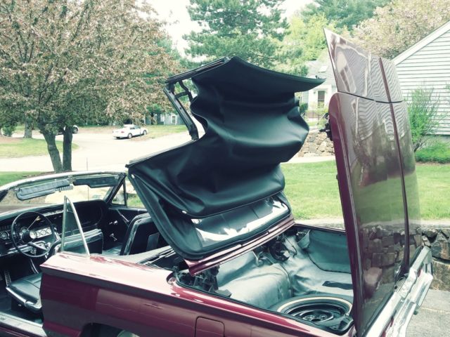 1966 Burgundy Ford Thunderbird Convertible