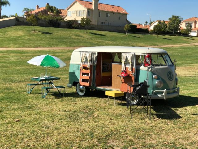 1966 Green Volkswagen Bus/Vanagon Van Camper