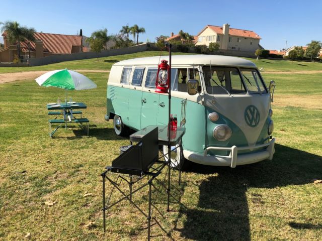 1966 Green Volkswagen Bus/Vanagon Van Camper