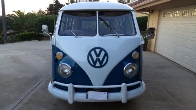 1966 Sea Blue/Cumulus White Volkswagen Bus/Vanagon Standard Passenger Van