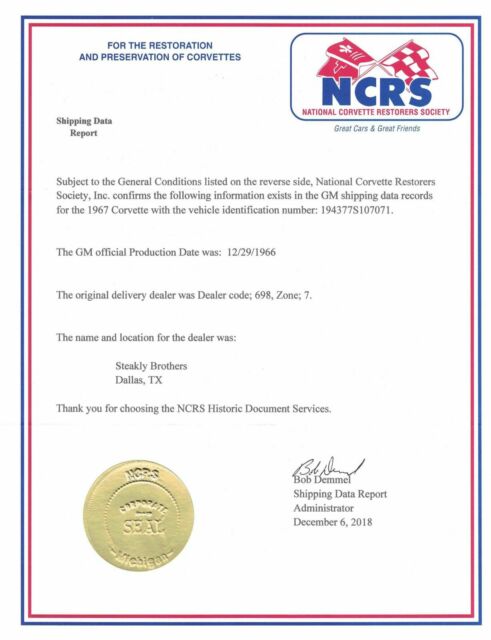 1967 Black Chevrolet Corvette Coupe