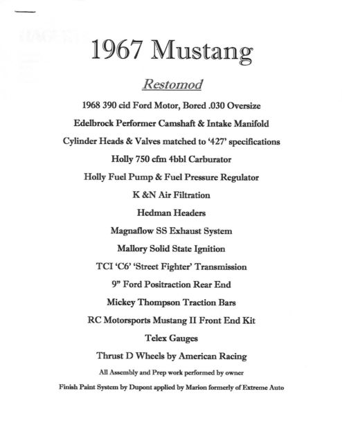 1967 Blue Ford Mustang Coupe