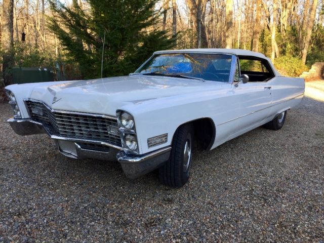 1967 White Cadillac DeVille Convertible