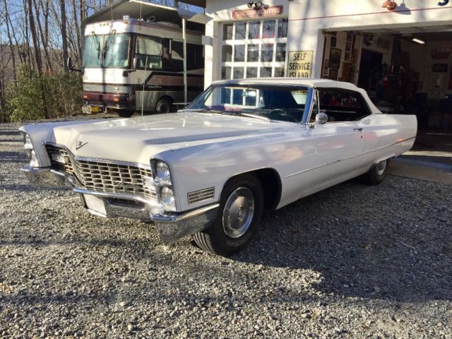 1967 White Cadillac DeVille Convertible