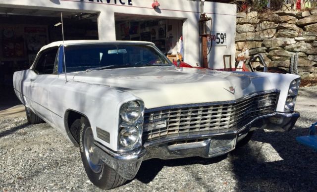 1967 White Cadillac DeVille Convertible