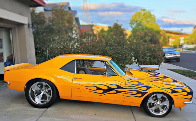 1967 yellow custom flames Chevrolet Camaro Coupe