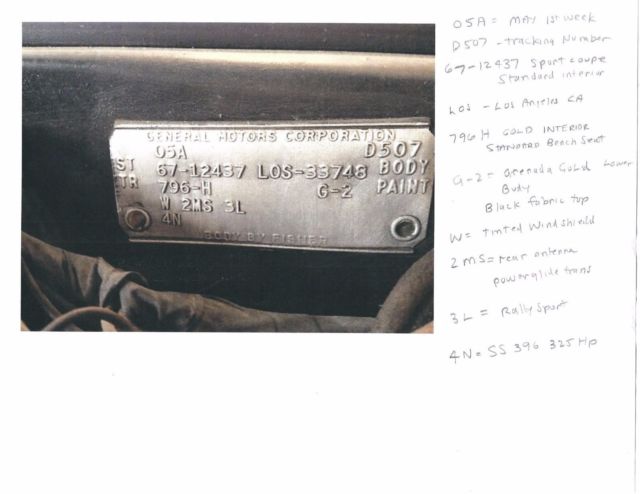 1967 White Chevrolet Camaro Coupe