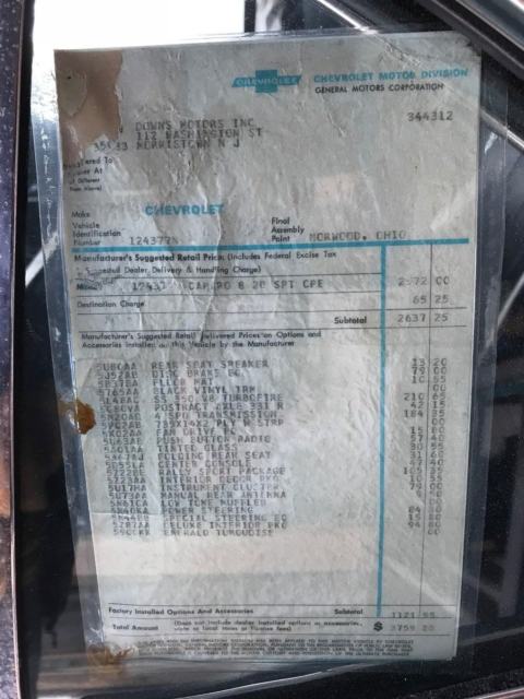 1967 Teal Chevrolet Camaro Coupe