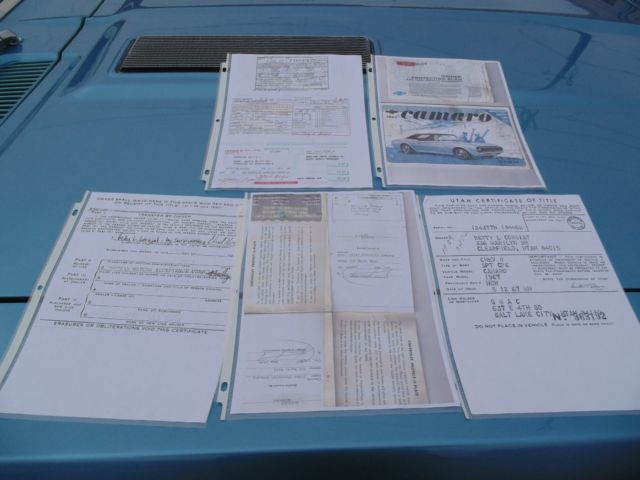 1967 Marina Blue Chevrolet Camaro Coupe