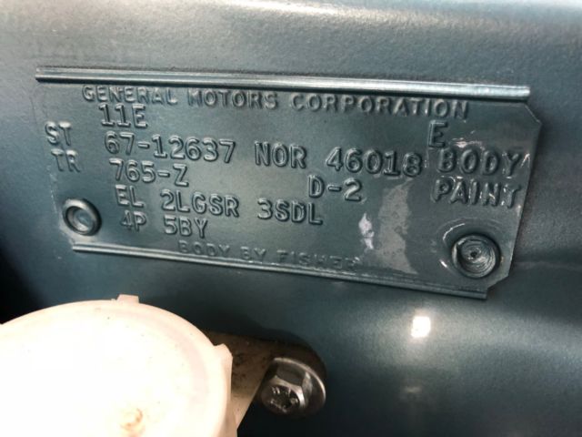 1967 Blue Chevrolet Camaro Coupe