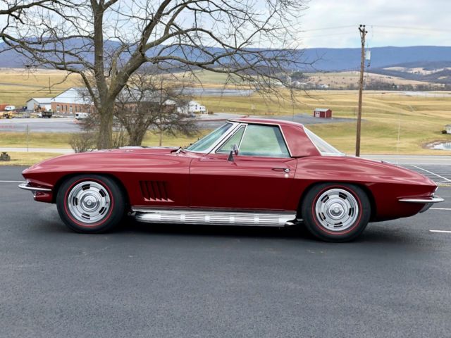 1967 Maroon Chevrolet Corvette Convertible