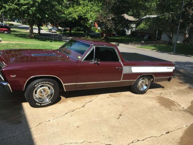 1967 Burgundy Chevrolet El Camino Crew Cab Pickup