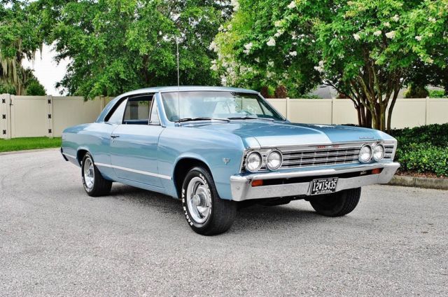 1967 Blue Chevrolet Malibu --