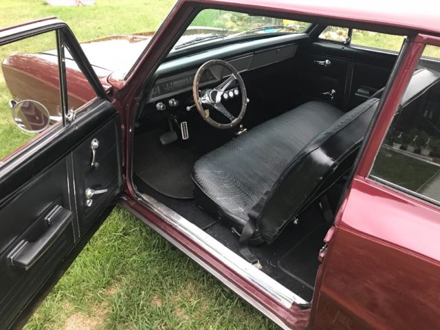 1967 Maroon Chevrolet Nova Sedan