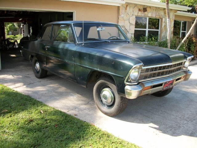 1967 Green Chevrolet Nova Sedan