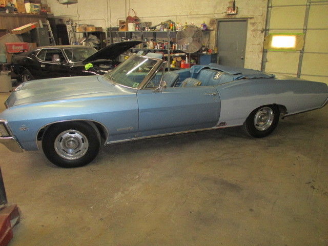 1967 Blue Chevrolet Impala Convertible
