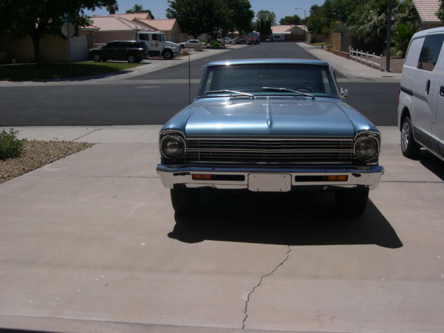 1967 Blue Chevrolet Nova 2  dr hard top