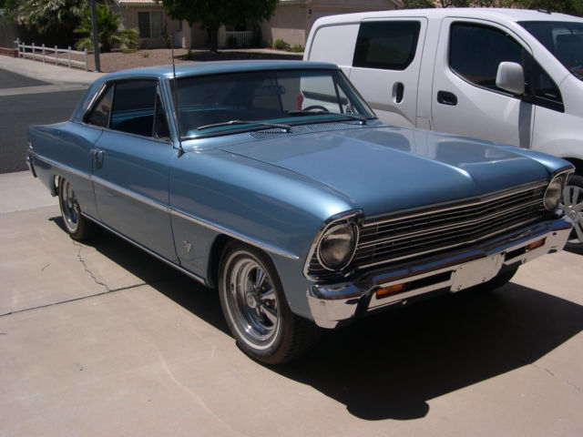 1967 Blue Chevrolet Nova 2  dr hard top
