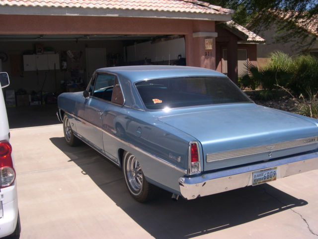 1967 Blue Chevrolet Nova 2  dr hard top