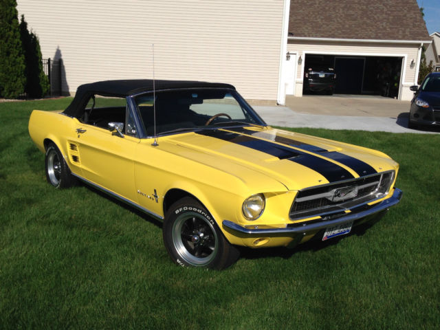 1967 Yellow with Black Stripes Ford Mustang Convertible