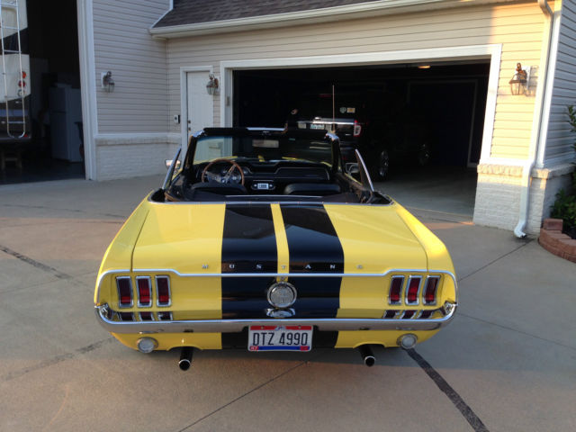 1967 Yellow with Black Stripes Ford Mustang Convertible