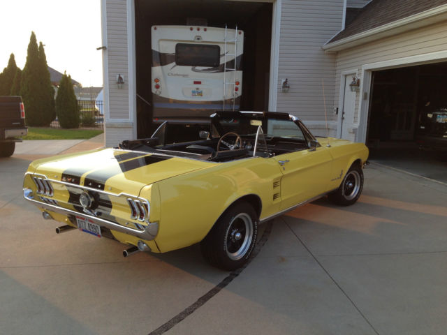 1967 Yellow with Black Stripes Ford Mustang Convertible
