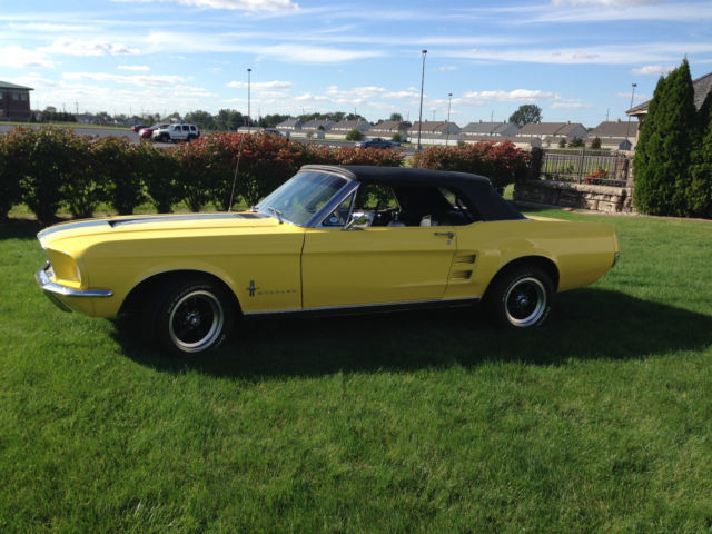 1967 Yellow with Black Stripes Ford Mustang Convertible