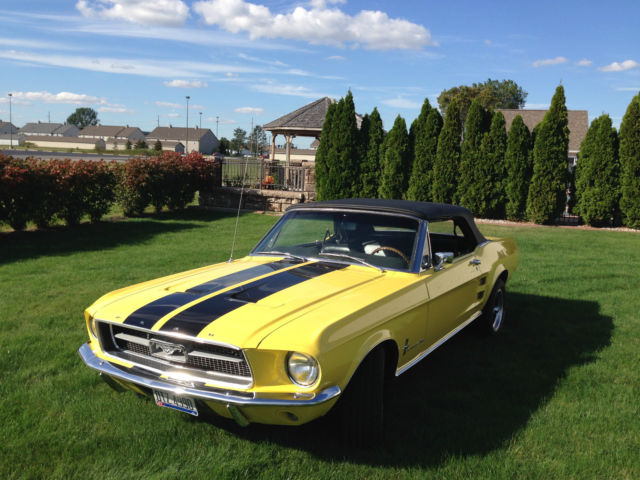 1967 Yellow with Black Stripes Ford Mustang Convertible