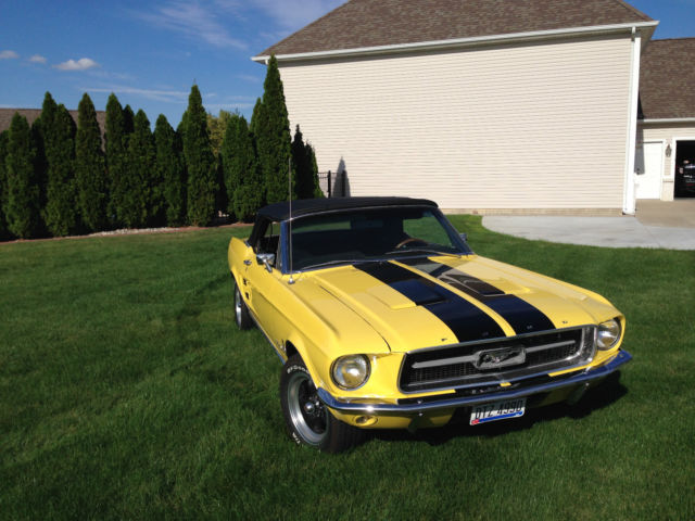 1967 Yellow with Black Stripes Ford Mustang Convertible