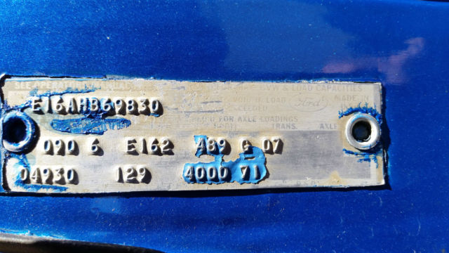 1967 Blue Ford E-Series Van Extended Passenger Van