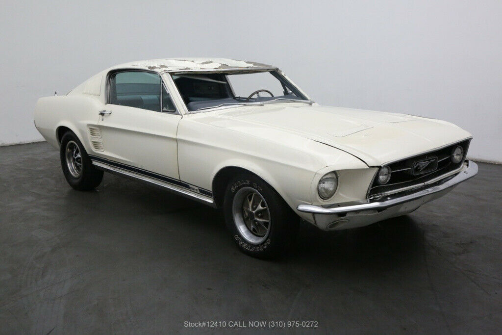 1967 White Ford Mustang