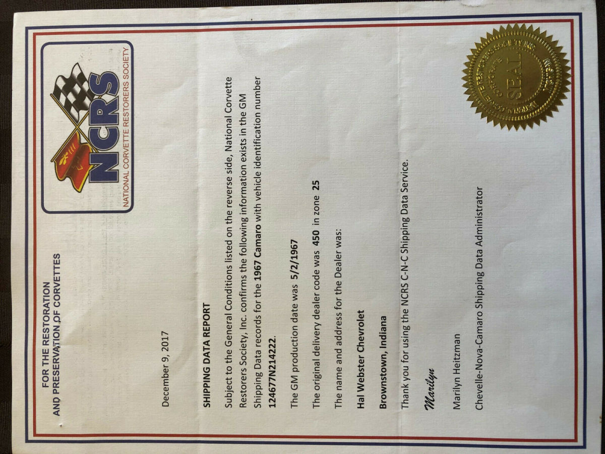 1967 Ermine White Chevrolet Camaro Convertible